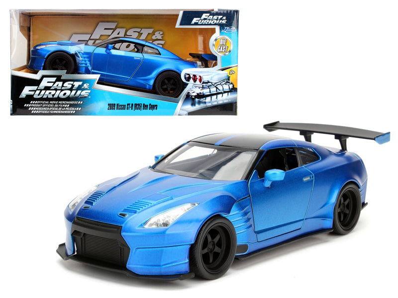 Brian's 2009 Nissan GTR R35 Blue Ben Sopra "Fast & Furious" Movie 1/24 Diecast Model Car by Jada free shipping USA