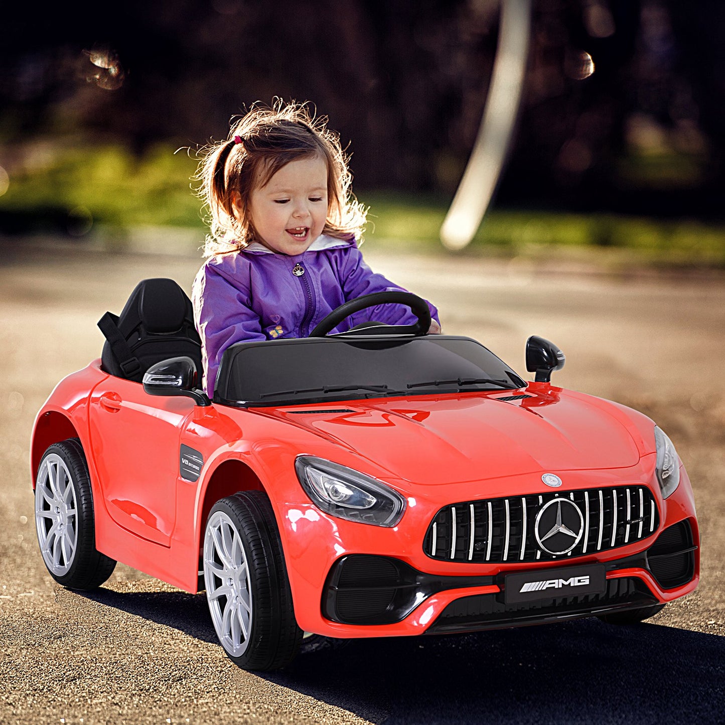 Aosom 12V Licensed Mercedez Kids Ride On Car 2 Seater With - Premium Home & Garden from Taupe Shadow - Just $482.99! Shop now at Rapidvehicles