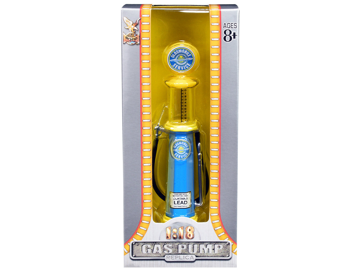 Oldsmobile Service Vintage Cylinder Gas Pump 1/18 Diecast Replica by Road Signature free shipping USA