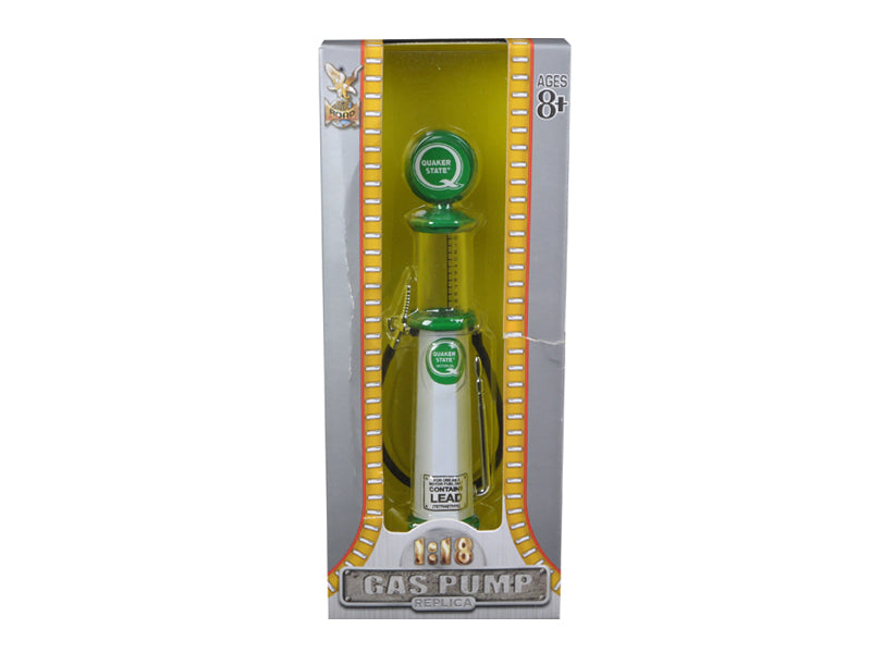 Quaker State Gasoline Vintage Gas Pump Cylinder 1/18 Diecast Replica by Road Signature free shipping USA