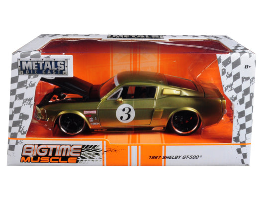 1967 Ford Shelby GT-500 #3 Gold with Matt Black Hood "Big Time - Premium Shelby Models from Jada - Just $56.38! Shop now at Rapidvehicles