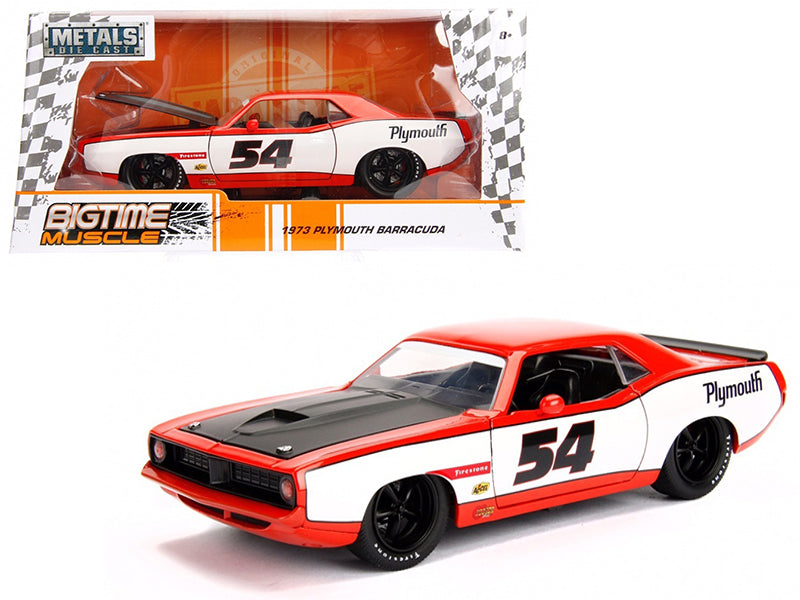 1973 Plymouth Barracuda #54 1/24 Diecast Model Car by Jada free shipping USA