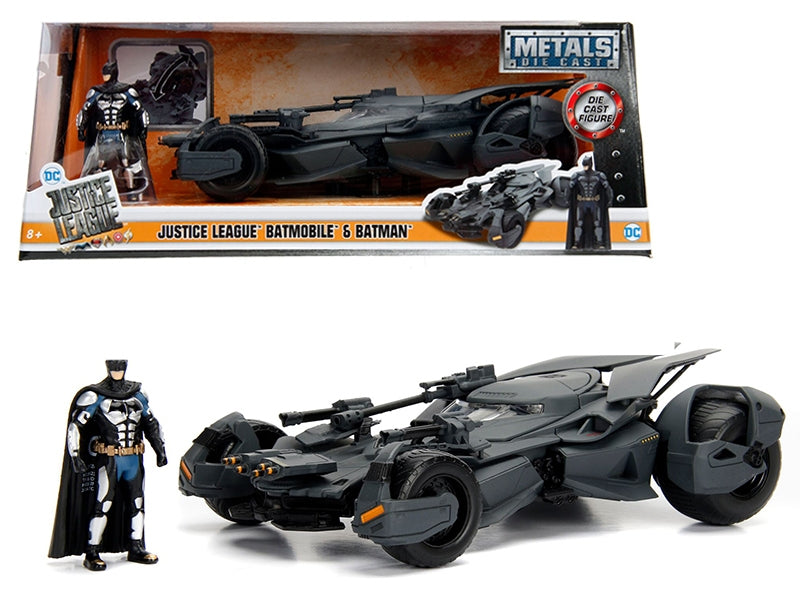 2017 Justice League Batmobile with diecast Batman Figure 1/24 Diecast Model Car by Jada - Premium Movie/TV Series Models from Jada - Just $59.59! Shop now at Rapidvehicles