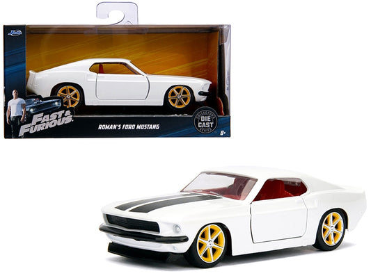 Roman's Ford Mustang White with Black Stripes and Red Interior - Premium Ford Models from Jada - Just $24.01! Shop now at Rapidvehicles