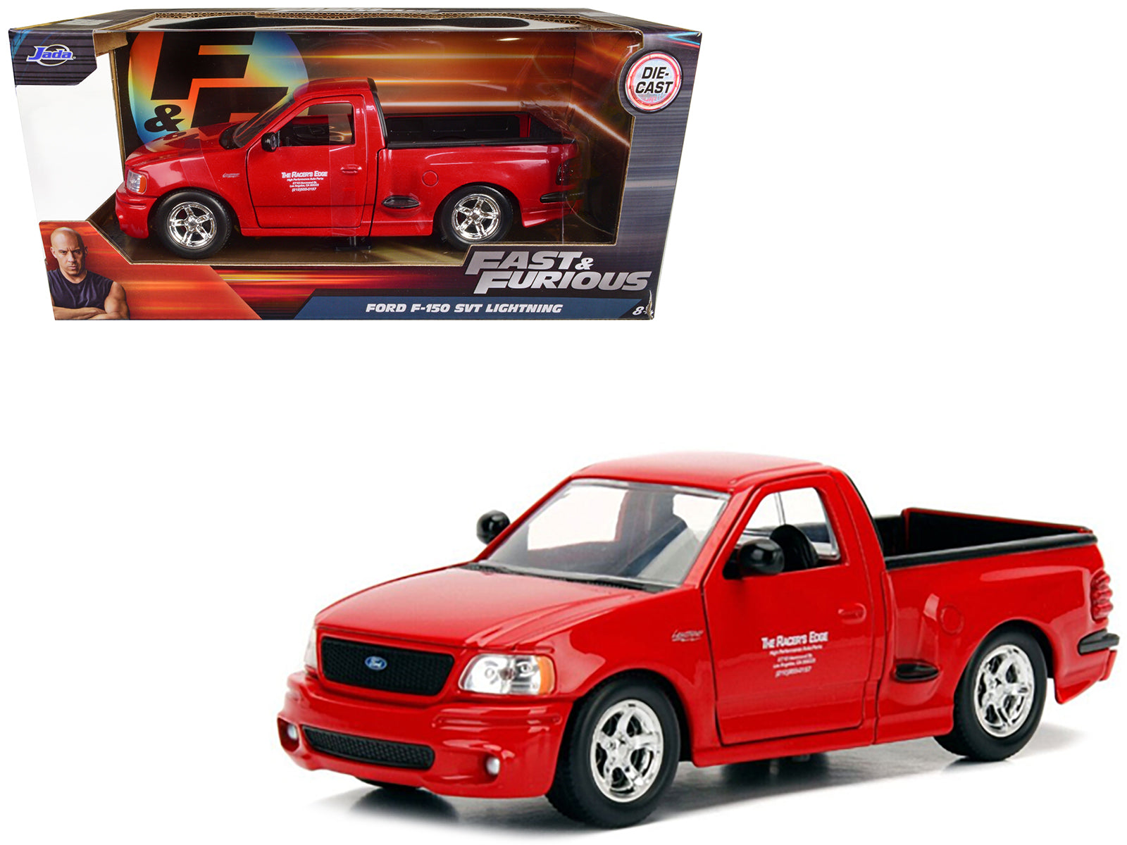 Brian's Ford F-150 SVT Lightning Pickup Truck Red "Fast & Furious" Movie 1/24 Diecast Model Car by Jada free shipping USA