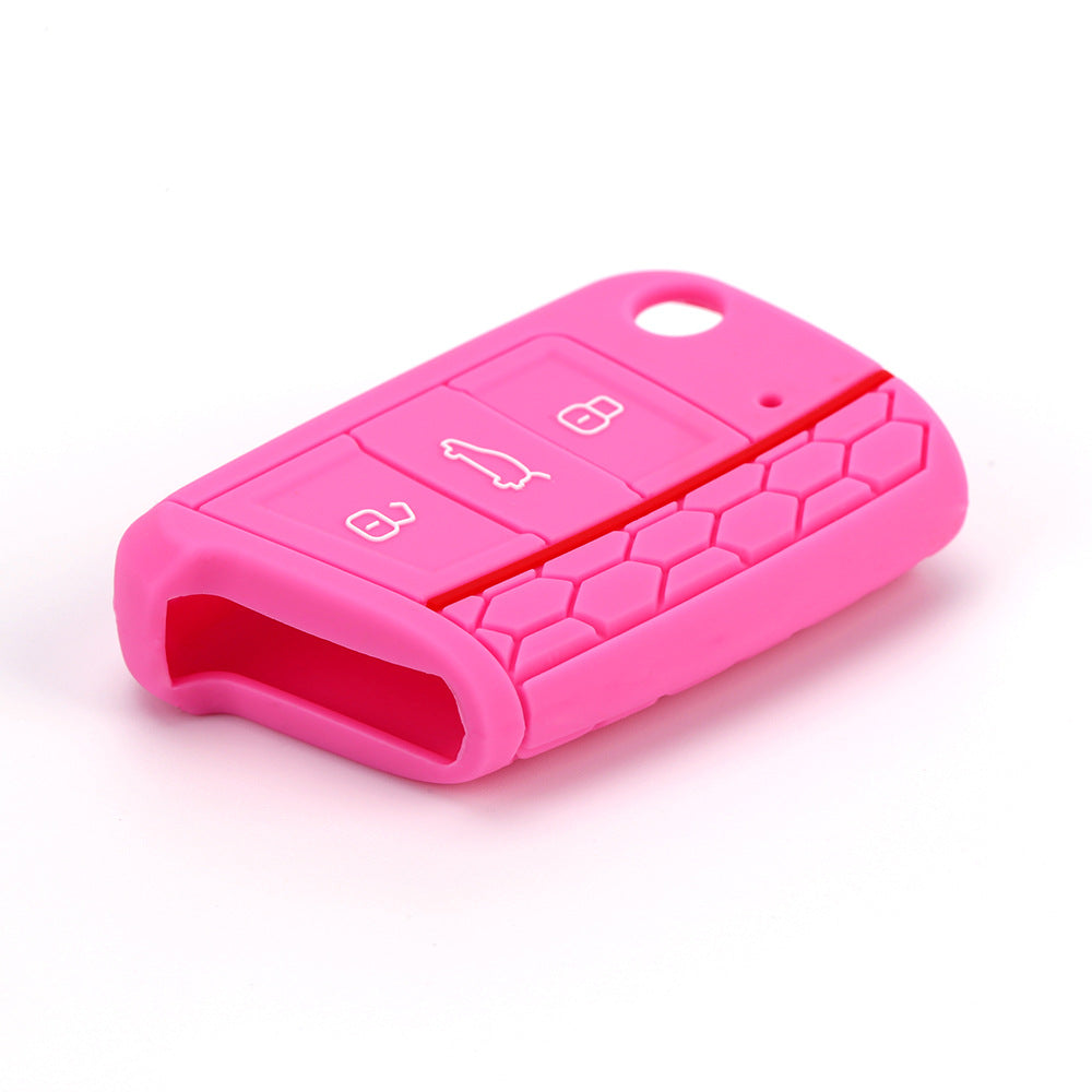 Color: Pink - Brand New Color Silicone Key Case Car Key Case - Premium Key Case for Car from Rapidvehicles - Just $7.90! Shop now at Rapidvehicles