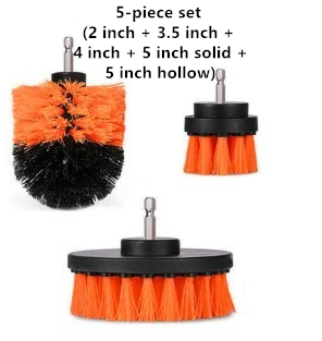 Color: 5pc Orange - Clean Kitchen Floor, Multifunctional Electric Drill Brush For Automobile Tires - Premium Kitchen Storage from Rapidvehicles - Just $31.99! Shop now at Rapidvehicles