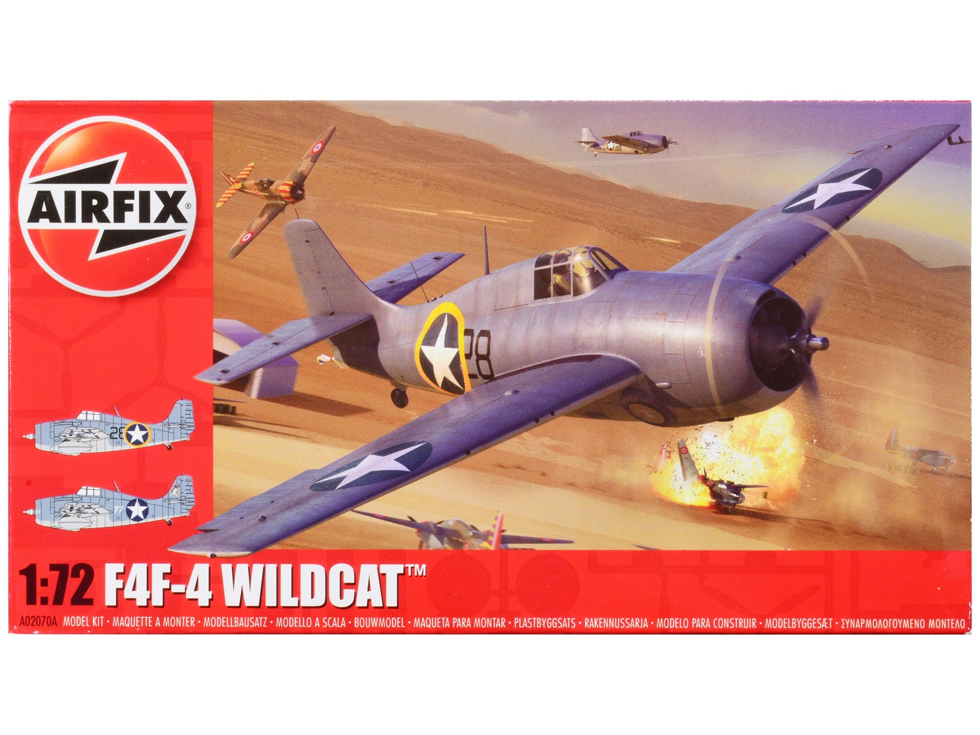 Level 2 Model Kit Grumman F4F-4 Wildcat Fighter Aircraft with 2 Scheme Options 1/72 Plastic Model Kit by Airfix - Premium Grumman from Airfix - Just $33.99! Shop now at Rapidvehicles