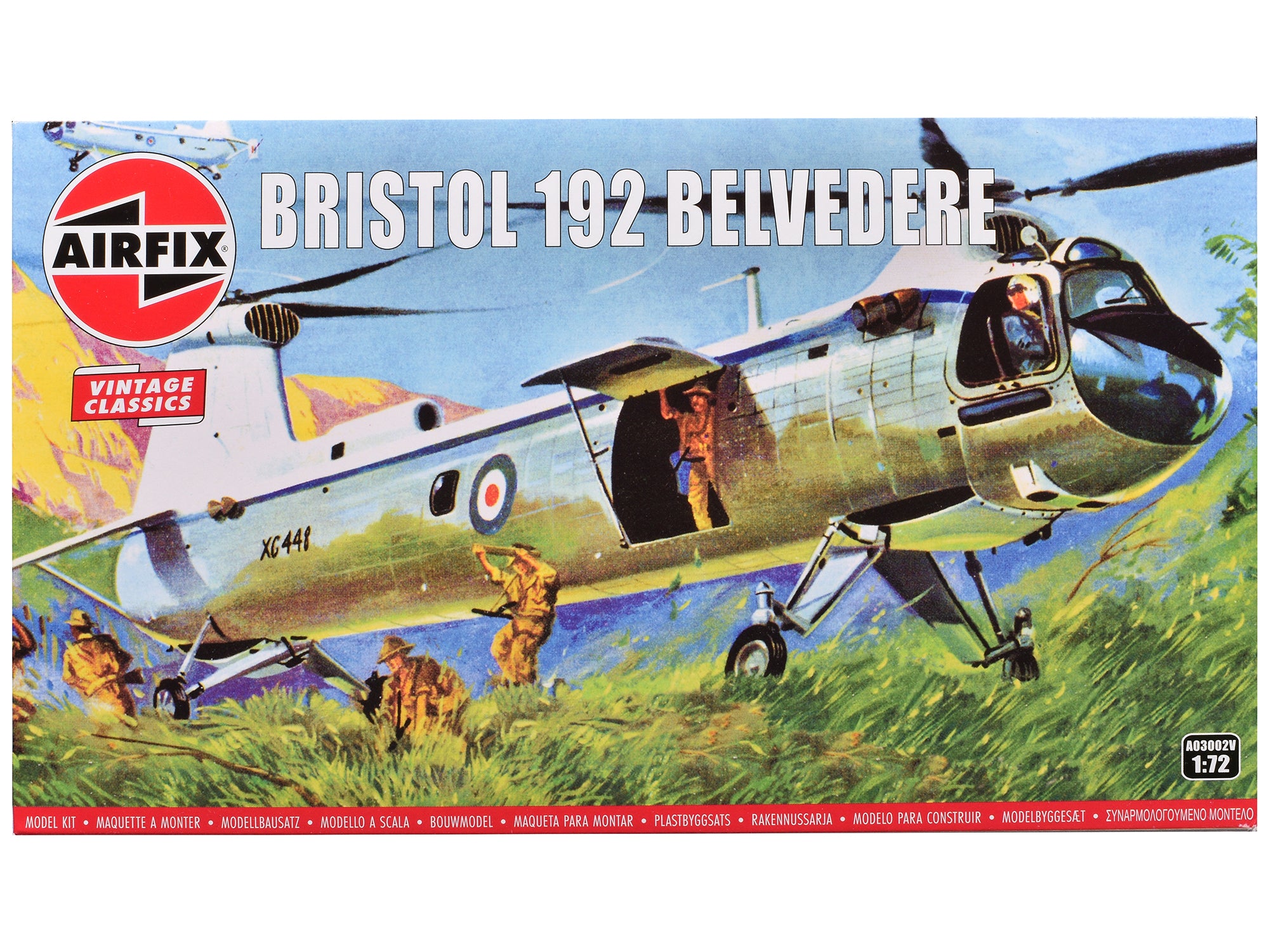 Level 2 Model Kit Bristol 192 Belvedere Helicopter with 2 Scheme Options 1/72 Plastic Model Kit by Airfix free shipping USA