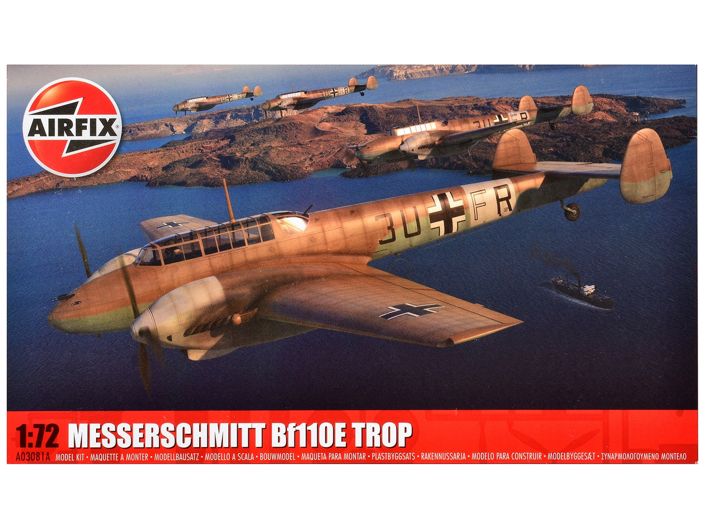 Level 2 Model Kit Messerschmitt Bf110E/E-2 TROP Fighter Aircraft - Premium Messerschmitt Models from Airfix - Just $62.99! Shop now at Rapidvehicles