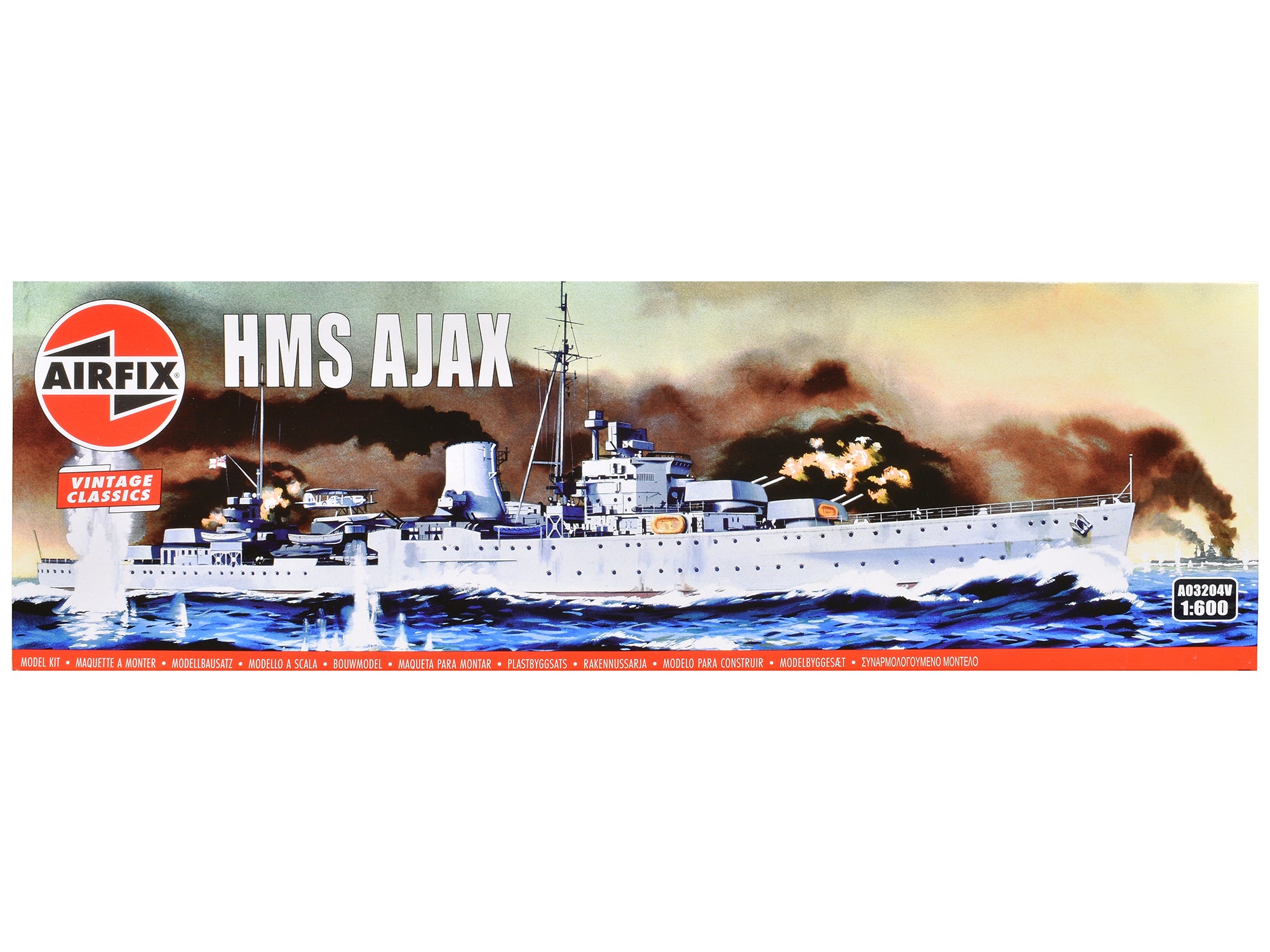 Level 3 Model Kit HMS Ajax Light Cruiser 1/600 Plastic Model Kit by Airfix free shipping USA