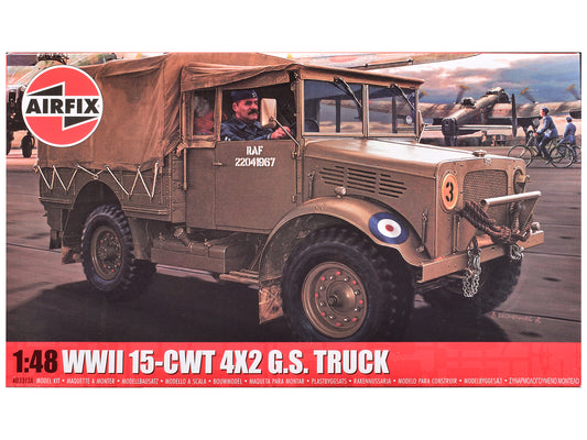 Level 2 Model Kit WWII 15-cwt 4x2 General Service Truck with 2 Scheme Options 1/48 Plastic Model Kit by Airfix