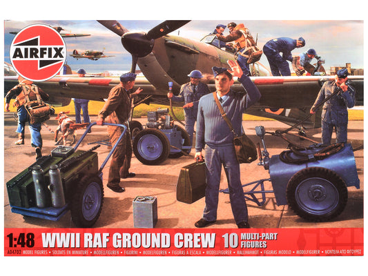 Level 1 Model Kit WWII RAF Ground Crew Figure and Accessory Set 1/48 Plastic Model Kit by Airfix free shipping USA