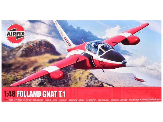 Level 2 Model Kit Folland Gnat T.1 Fighter Aircraft with 2 Scheme Options 1/48 Plastic Model Kit by Airfix free shipping USA