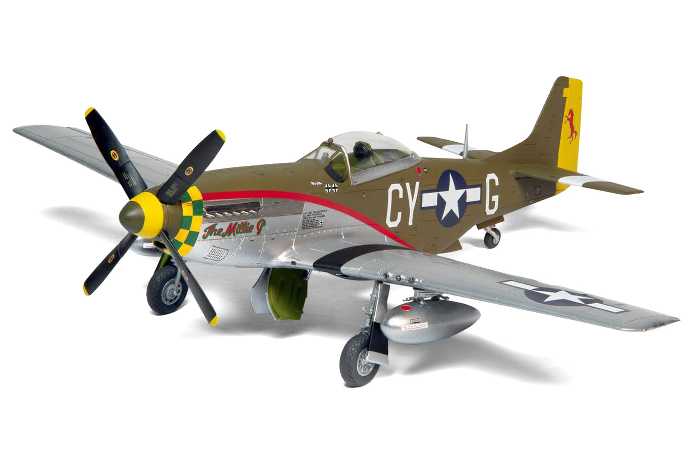 Level 2 Model Kit North American P-51D Mustang Fighter Aircraft with 2 Scheme Options 1/48 Plastic Model Kit by Airfix - Premium  from Airfix - Just $60.99! Shop now at Rapidvehicles