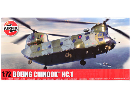 Level 3 Model Kit Boeing Chinook HC.1 Helicopter with 2 Scheme Options 1/72 Plastic Model Kit by Airfix free shipping USA
