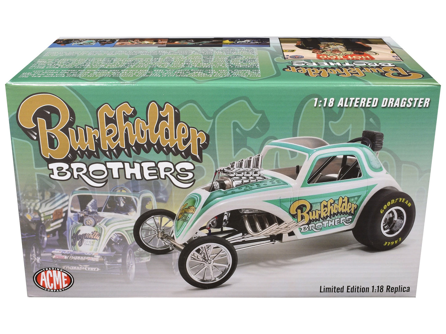 Altered Dragster White and Green "Burkholder Brothers" Limited - Premium Other from Acme - Just $182.69! Shop now at Rapidvehicles