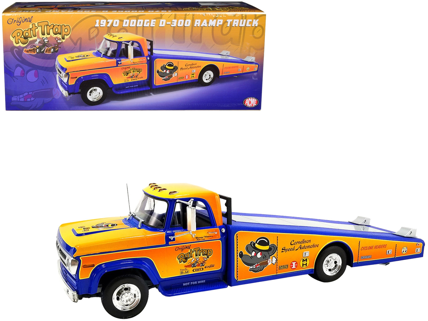 1970 Dodge D-300 Ramp Truck Orange and Blue with Graphics "The - Premium Dodge Models from Acme - Just $151.89! Shop now at Rapidvehicles