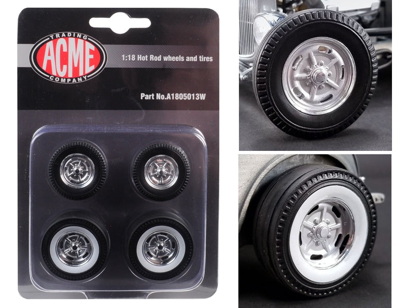 Chrome Salt Flat Wheel and Tire Set of 4 pieces from "1932 Ford 5 - Premium Accessories from Acme - Just $41.39! Shop now at Rapidvehicles