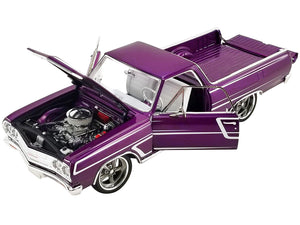 1965 Chevrolet El Camino SS "Custom Cruiser" Purple Metallic with White Graphics Limited Edition to 678 pieces Worldwide 1/18 Diecast Model Car by ACME - Premium Chevrolet Models from Acme - Just $168.78! Shop now at Rapidvehicles