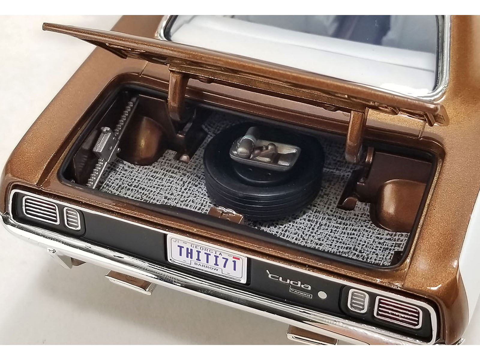 1971 Plymouth Barracuda Tahitian Walnut Metallic and White Limited Edition to 402 pieces Worldwide 1/18 Diecast Model Car by ACME - Premium Plymouth Models from Acme - Just $168.77! Shop now at Rapidvehicles