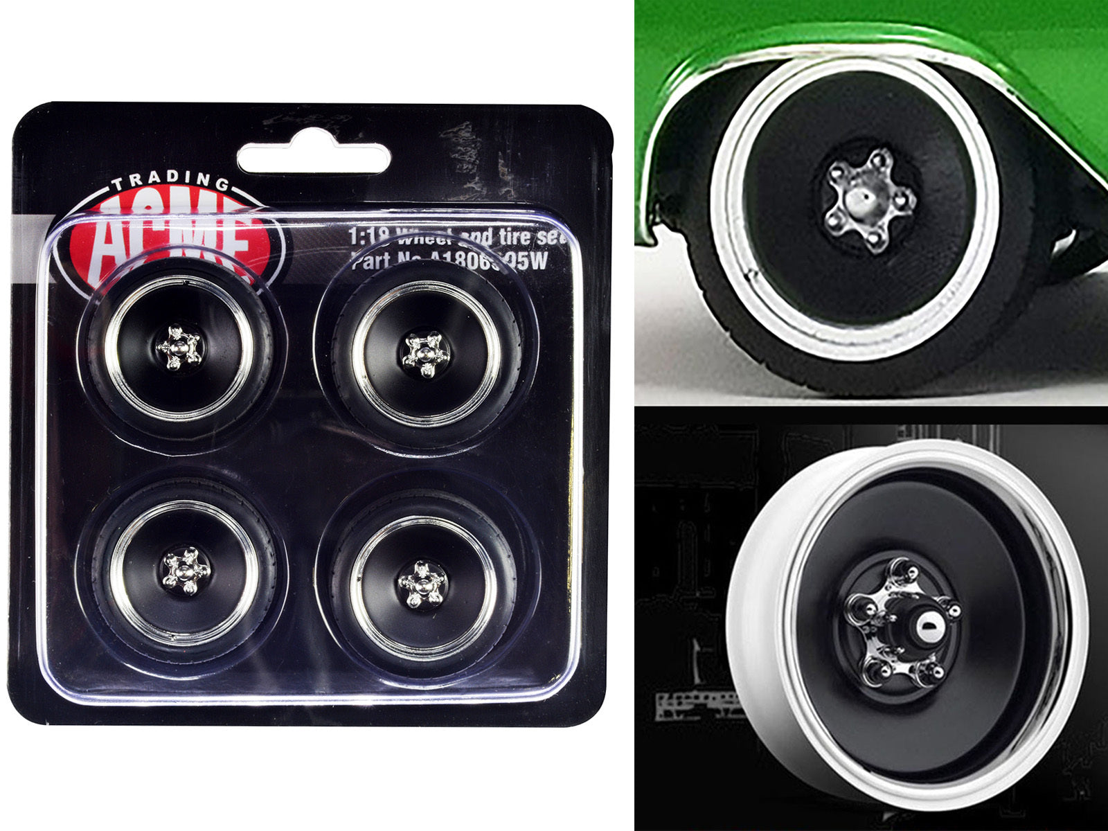 Custom Smoothie Wheel and Tire Set of 4 pieces for 1/18 Scale Models by ACME - Premium Accessories from Acme - Just $33.99! Shop now at Rapidvehicles