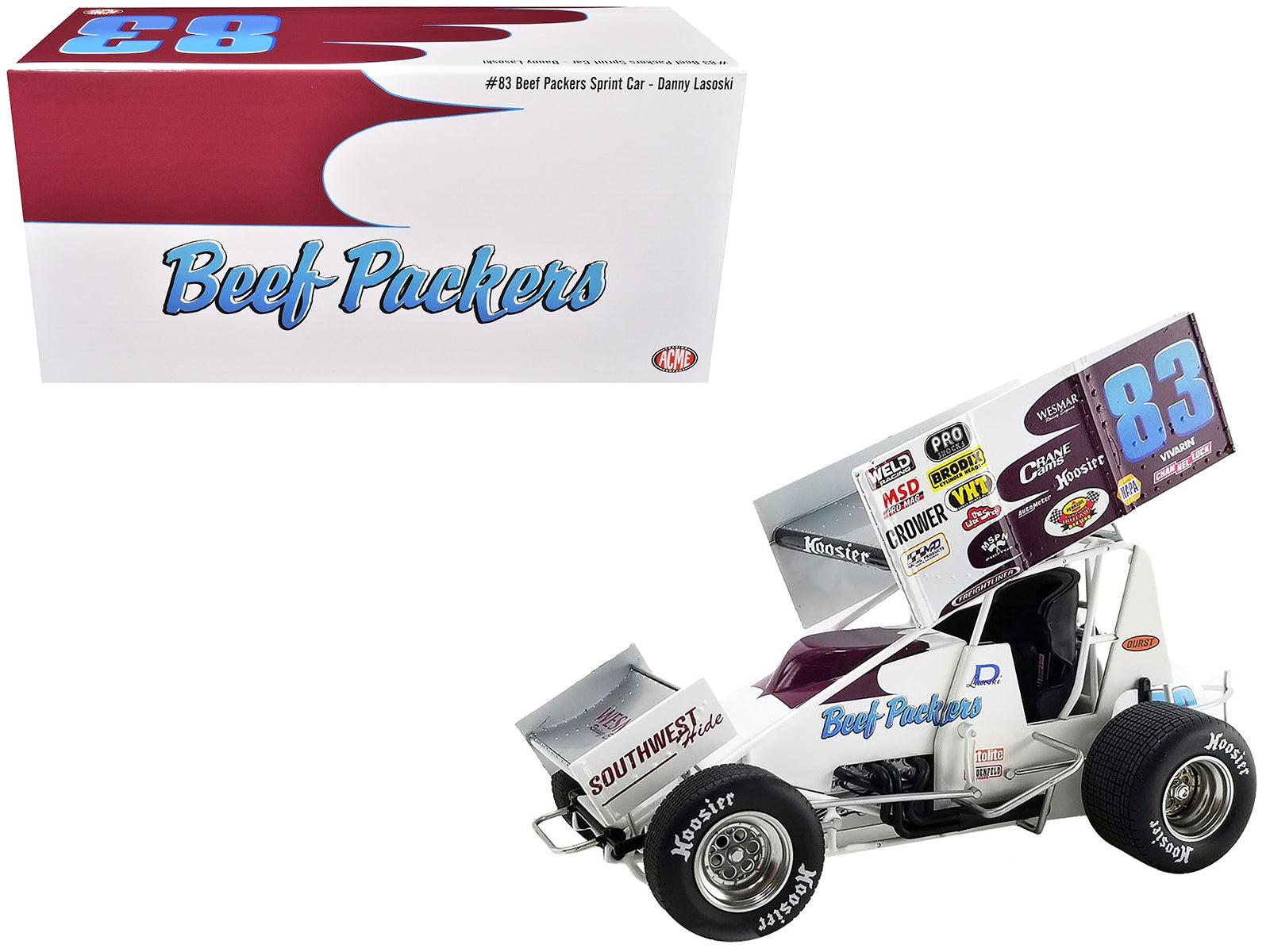 Winged Sprint Car #83 Danny Lasoski "Beef Packers" "National Sprint Car Hall of Fame" 1/18 Diecast Model Car by ACME - Premium Winged Sprint Cars from Acme - Just $150.79! Shop now at Rapidvehicles