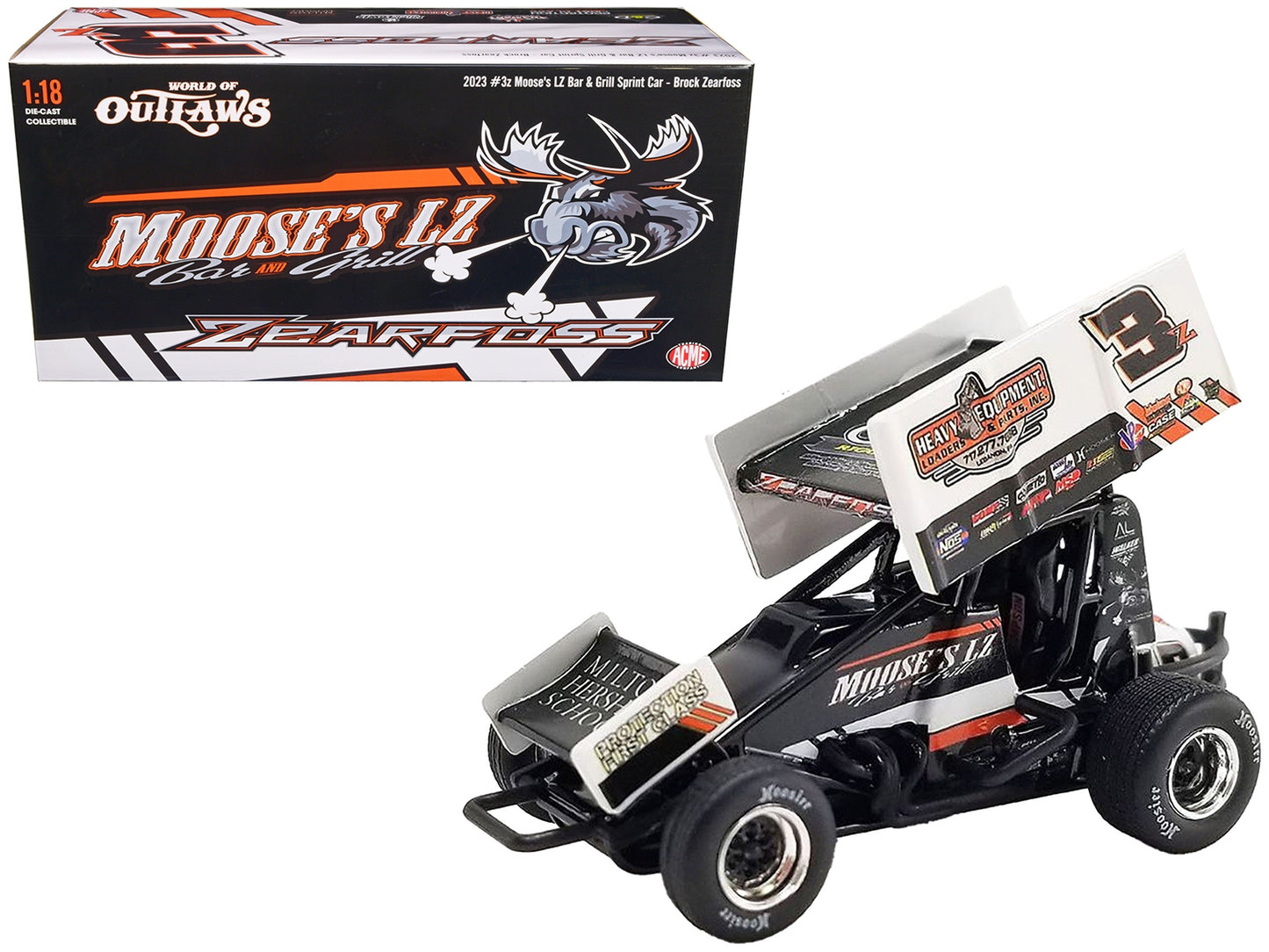 Winged Sprint Car #3Z Brock Zearfoss "Moose's LZ Bar and Grill" - Premium Plymouth Models from Acme - Just $127.99! Shop now at Rapidvehicles