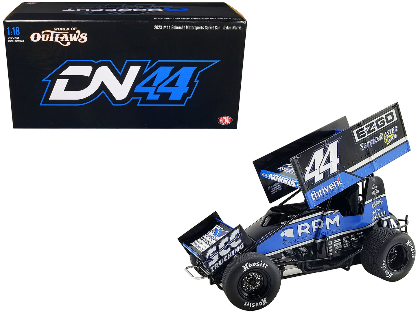 Winged Sprint Car #44 Dylan Norris "RPM" Gobrecht Motorsports - Premium Plymouth Models from Acme - Just $138.59! Shop now at Rapidvehicles