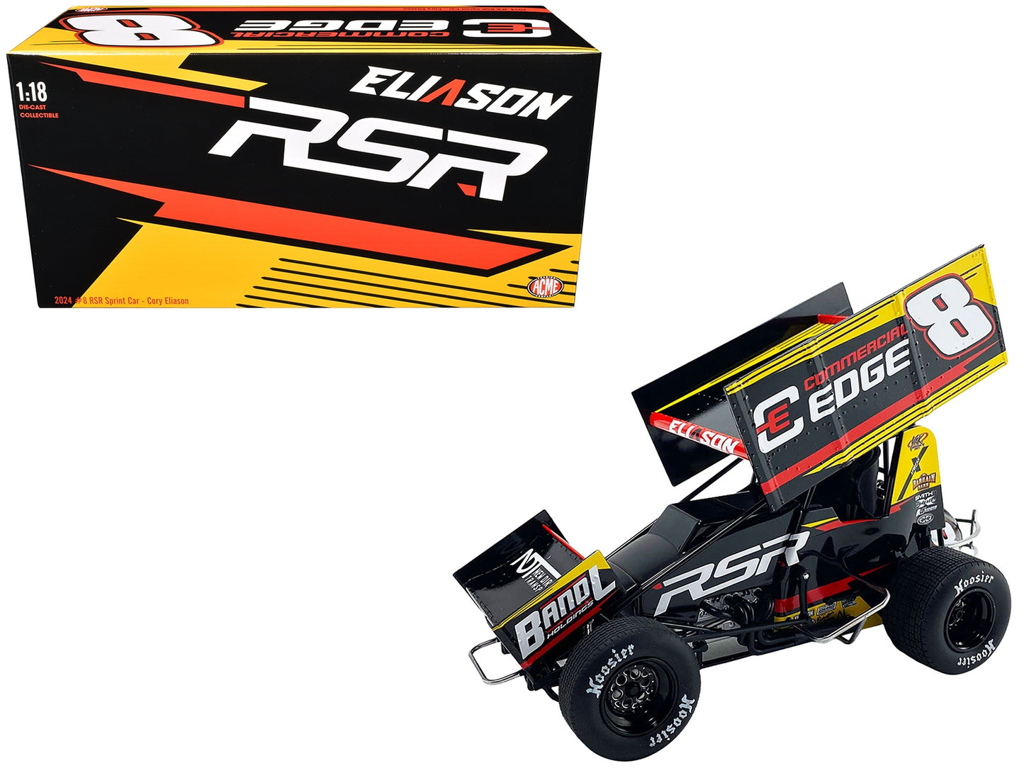 Winged Sprint Car #8 Cory Eliason "Commercial Edge" RSR "High - Premium Winged Sprint Cars from Acme - Just $163.79! Shop now at Rapidvehicles