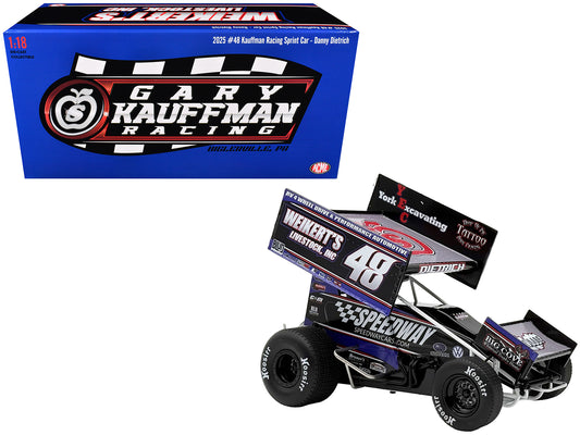 Winged Sprint Car #48 Danny Dietrich "Weikert's Livestock - Speedway Cars" Gary Kauffman Racing (2025) 1/18 Diecast Model Car by ACME - Use code SHOPAPP15 to get 15 percent off