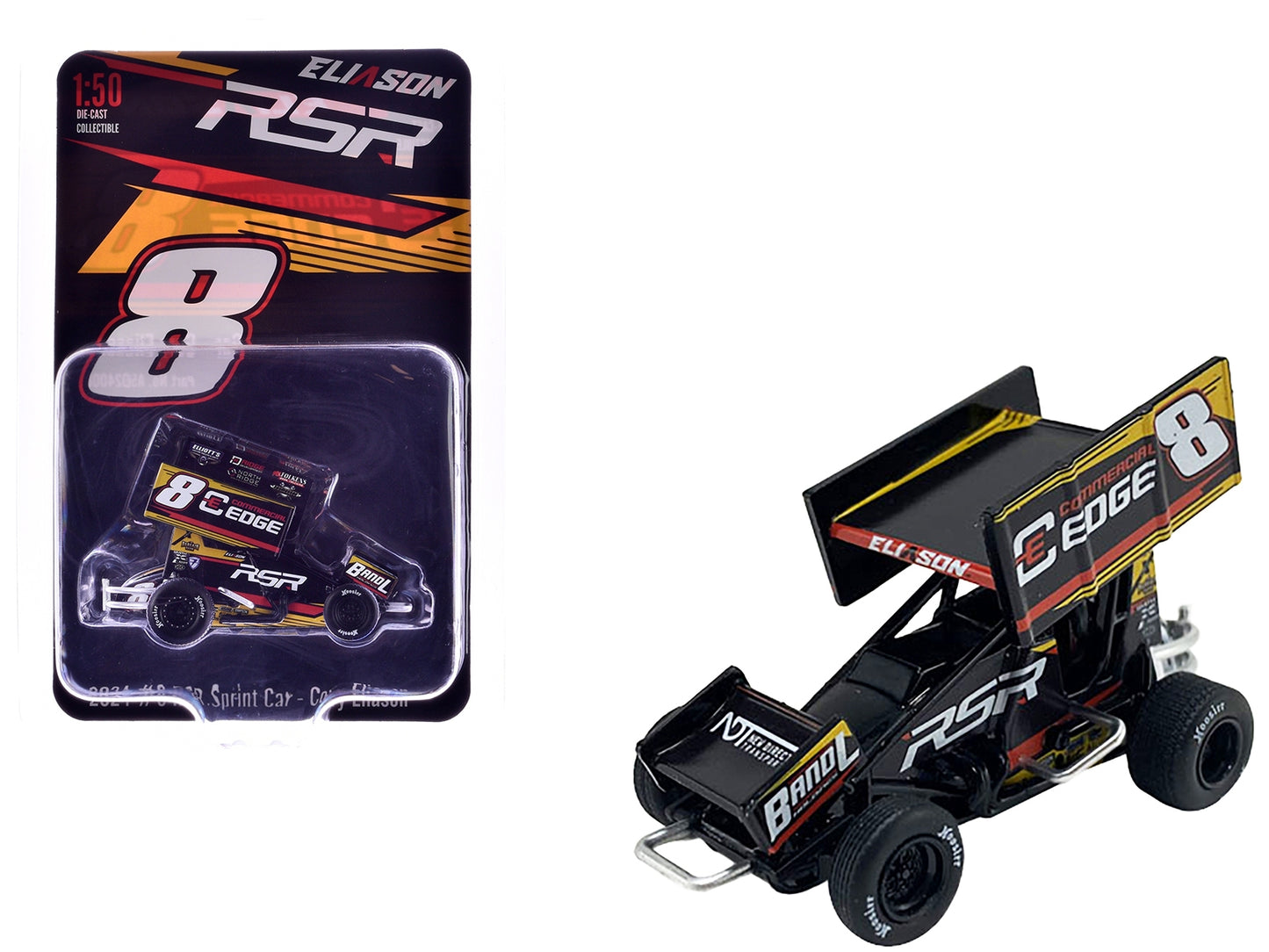 Winged Sprint Car #8 Cory Eliason "Commercial Edge" RSR "High - Premium Winged Sprint Cars from Acme - Just $37.79! Shop now at Rapidvehicles