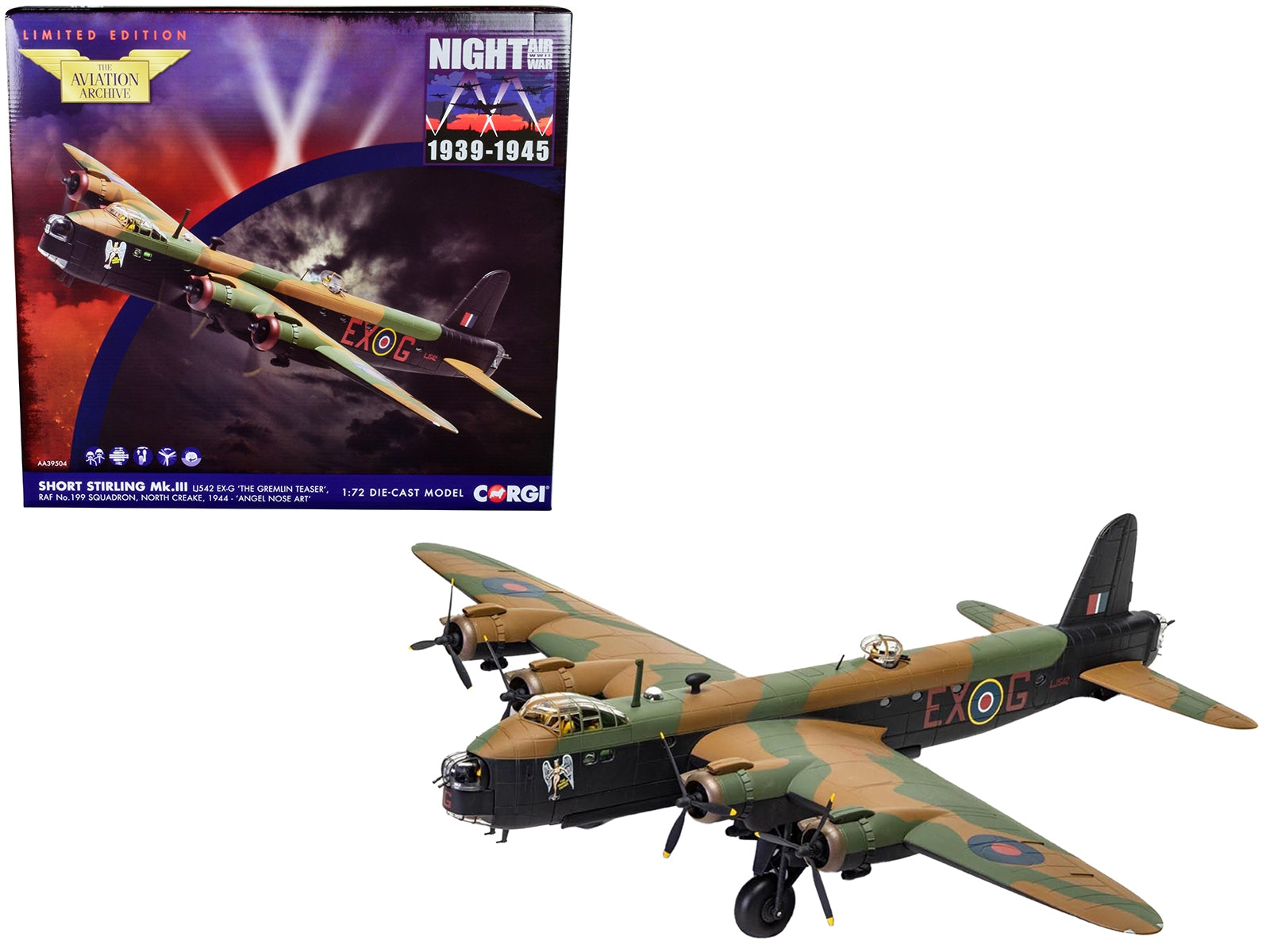 Short Stirling Bomber Aircraft "LJ542 EX-G The Gremlin Teaser RAF No.199 Squadron North Creake" (1944) Royal Air Force "The Aviation Archive" Series 1/72 Diecast Model by Corgi - Premium Military Models from Corgi - Just $245.67! Shop now at Rapidvehicles