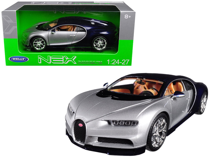 Bugatti Chiron Silver / Blue 1/24 - 1/27 Diecast Model Car by - Premium  from Rapidvehicles - Just $50.39! Shop now at Rapidvehicles