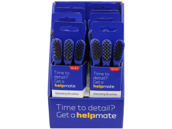 Helpmate 3 Pack Detailing Brushes in Display ( Case of 16 ) - Premium Auto Care & Maintenance from Rapidvehicles - Just $66.99! Shop now at Rapidvehicles