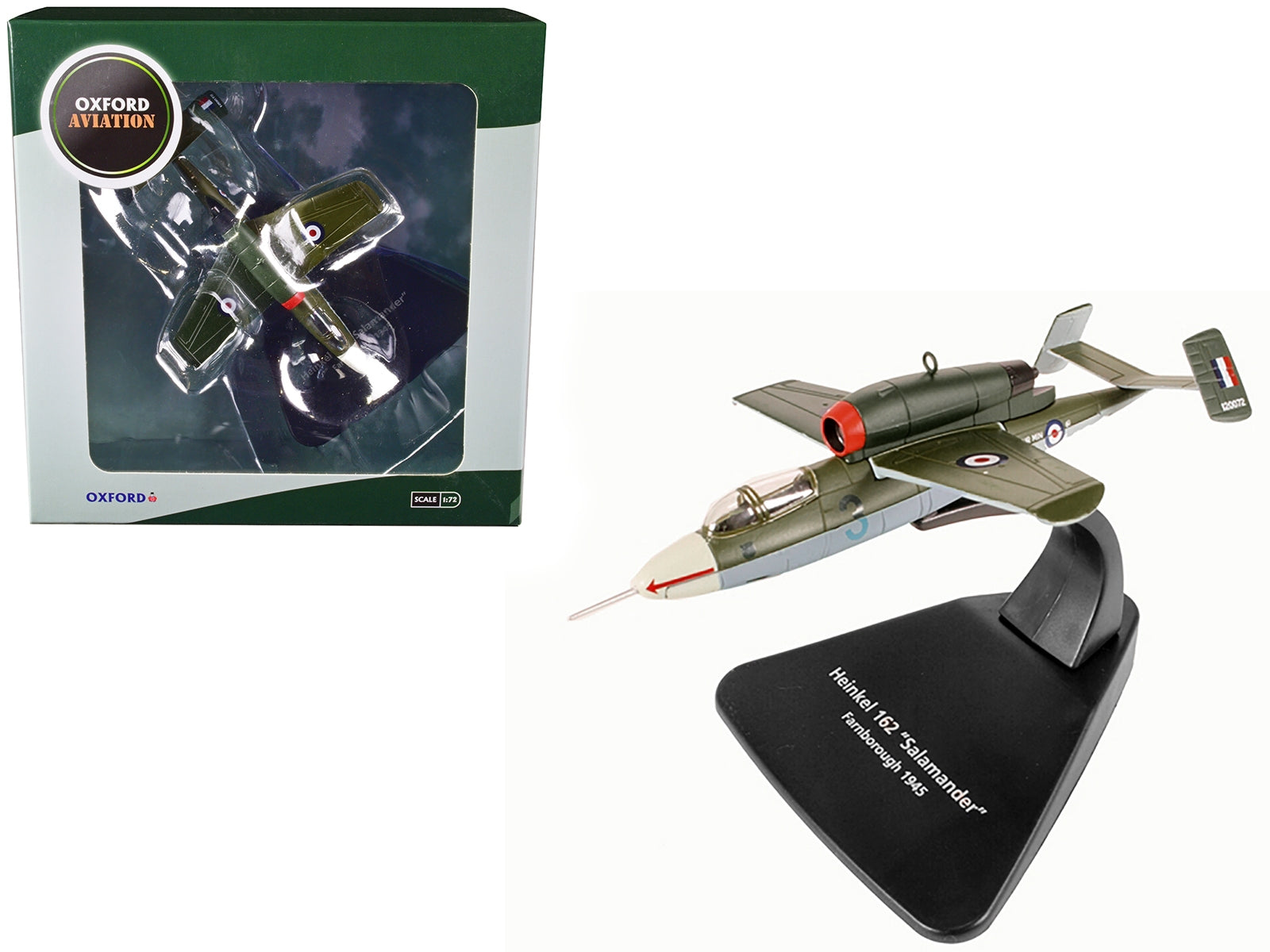 Heinkel 162 "Salamander" Jet Fighter Farnborough England (1945) "Oxford Aviation" Series 1/72 Diecast Model Airplane by Oxford Diecast - Premium Aircrafts and War Planes from Oxford Diecast - Just $48.22! Shop now at Rapidvehicles