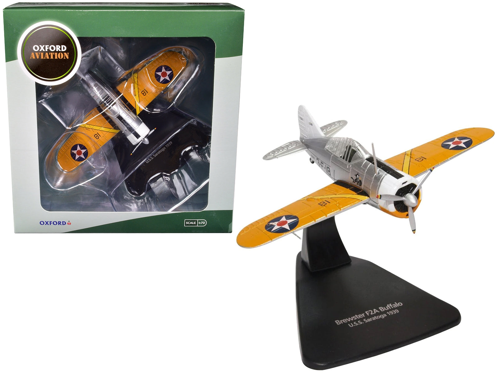 Brewster F2A Buffalo Fighter Aircraft "USS Saratoga" (1939) "Oxford Aviation" Series 1/72 Diecast Model Airplane by Oxford Diecast - Premium Aircrafts and War Planes from Oxford Diecast - Just $52.07! Shop now at Rapidvehicles