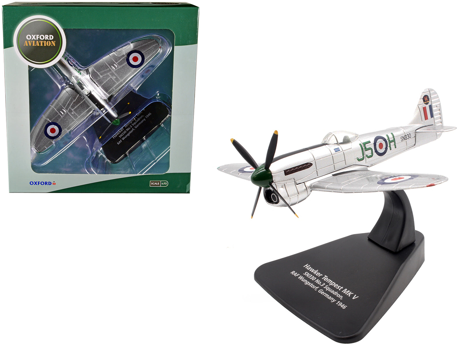 Hawker Tempest MK V Fighter Plane SN330 No.3 Squadron RAF Wunstorf Germany (1946) "Oxford Aviation" Series 1/72 Diecast Model Airplane by Oxford Diecast free shipping USA