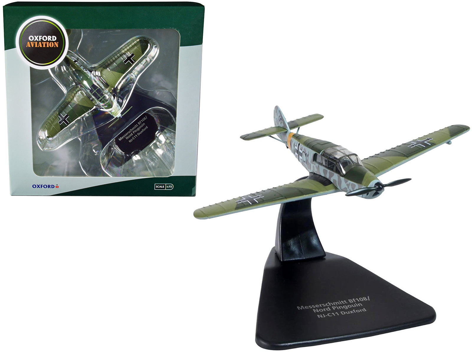 Messerschmitt Bf 108/Nord Pingouin War Plane NJ-C11 Duxford "Oxford Aviation" Series 1/72 Diecast Model Airplane by Oxford Diecast - Premium  from Oxford Diecast - Just $50.99! Shop now at Rapidvehicles