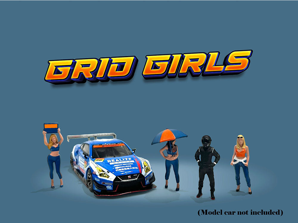 "Grid Girls" 5 piece Diecast Figure Set (4 People Figures 1 Umbrella) Limited Edition to 3600 pieces Worldwide for 1/64 Scale Models by American Diorama - Premium Figures from American Diorama - Just $27.99! Shop now at Rapidvehicles