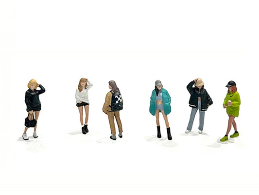 "Metro Girls" 6 piece Diecast Figure Set (6 Figures) Limited