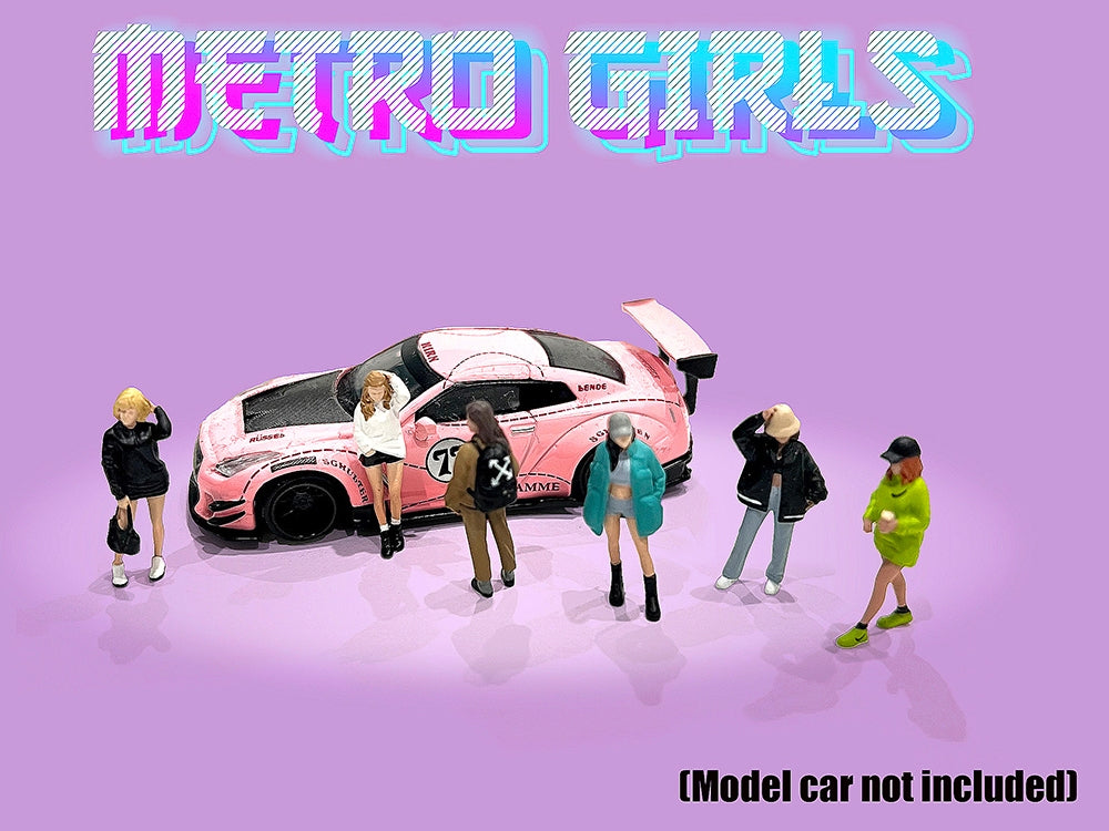 "Metro Girls" 6 piece Diecast Figure Set (6 Figures) Limited