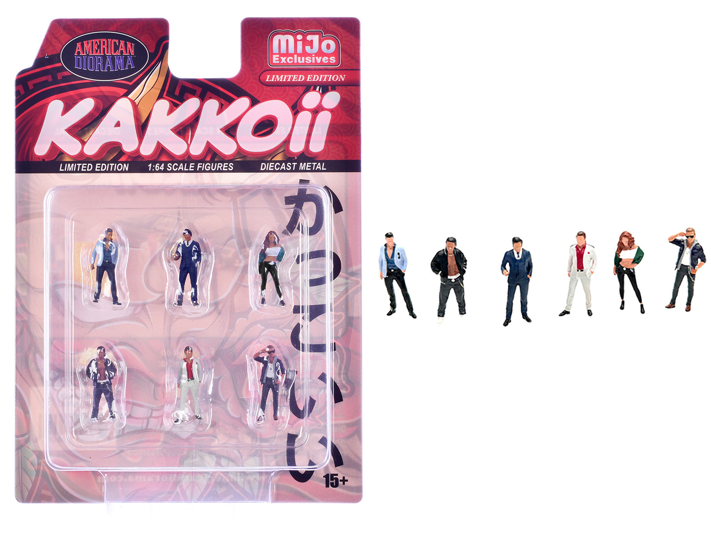 "Kakkoii" 6 piece Diecast Figures Set 1/64 Scale Models by American Diorama - Use code SHOPAPP15 to get 15 percent off