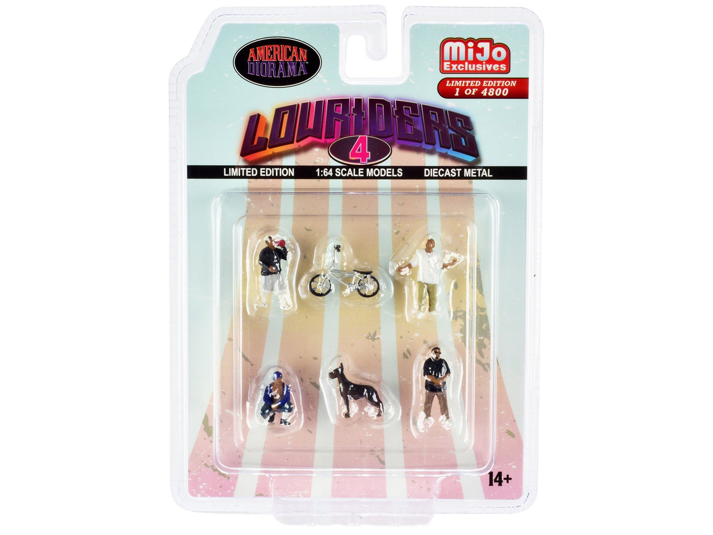 "Lowriders 4" 6 piece Diecast Set (4 Men 1 Dog 1 Bicycle Figures - Premium Figures from American Diorama - Just $34.19! Shop now at Rapidvehicles