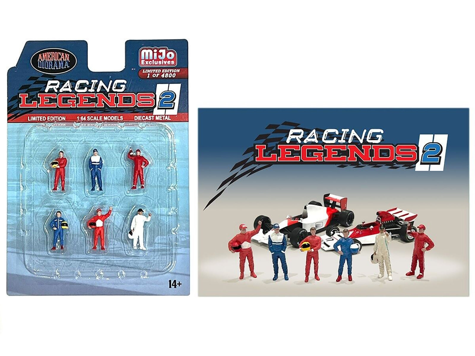 "Racing Legends 2" 6 piece Diecast Set (6 Driver Figures) Limited Edition to 4800 pieces Worldwide for 1/64 Scale Models by American Diorama - Premium Figures from American Diorama - Just $28.99! Shop now at Rapidvehicles