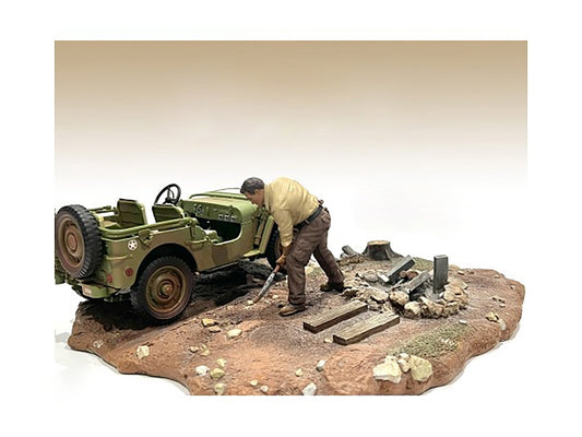 "4X4 Mechanic" Figure 4 for 1/18 Scale Models by American Diorama - Premium Figures from American Diorama - Just $32.99! Shop now at Rapidvehicles