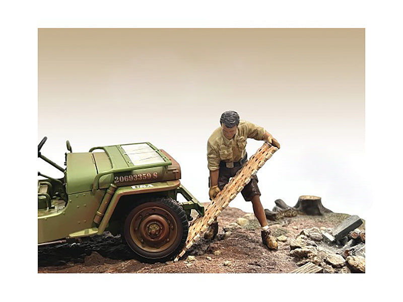 "4X4 Mechanic" Figure 8 with Board Accessory for 1/18 Scale Models by American Diorama free shipping USA