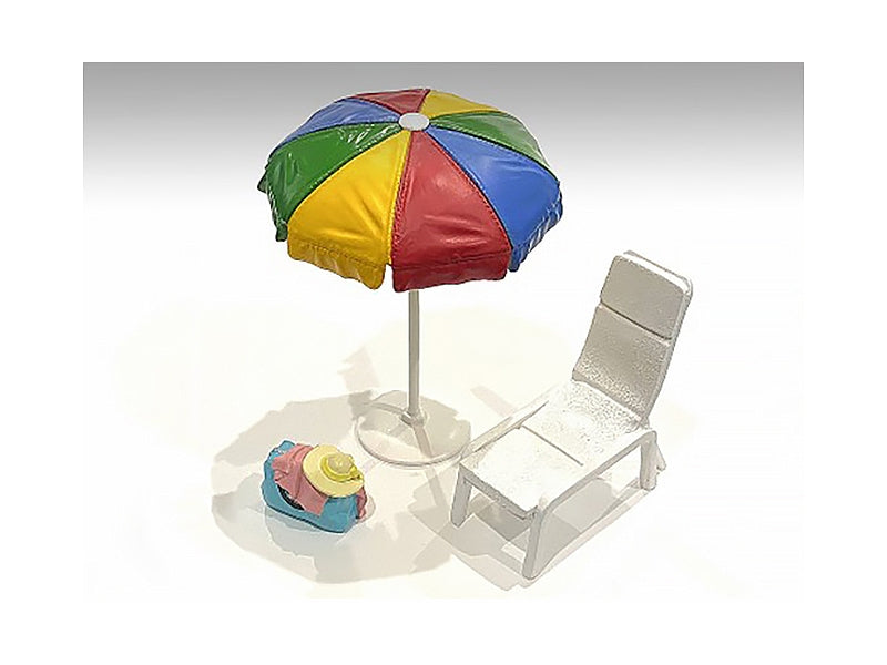 "Beach Girls" Accessories (Beach Chair and Beach Umbrella and Duffle Bag) for 1/18 Scale Models by American Diorama - Premium Accessories from American Diorama - Just $35.99! Shop now at Rapidvehicles