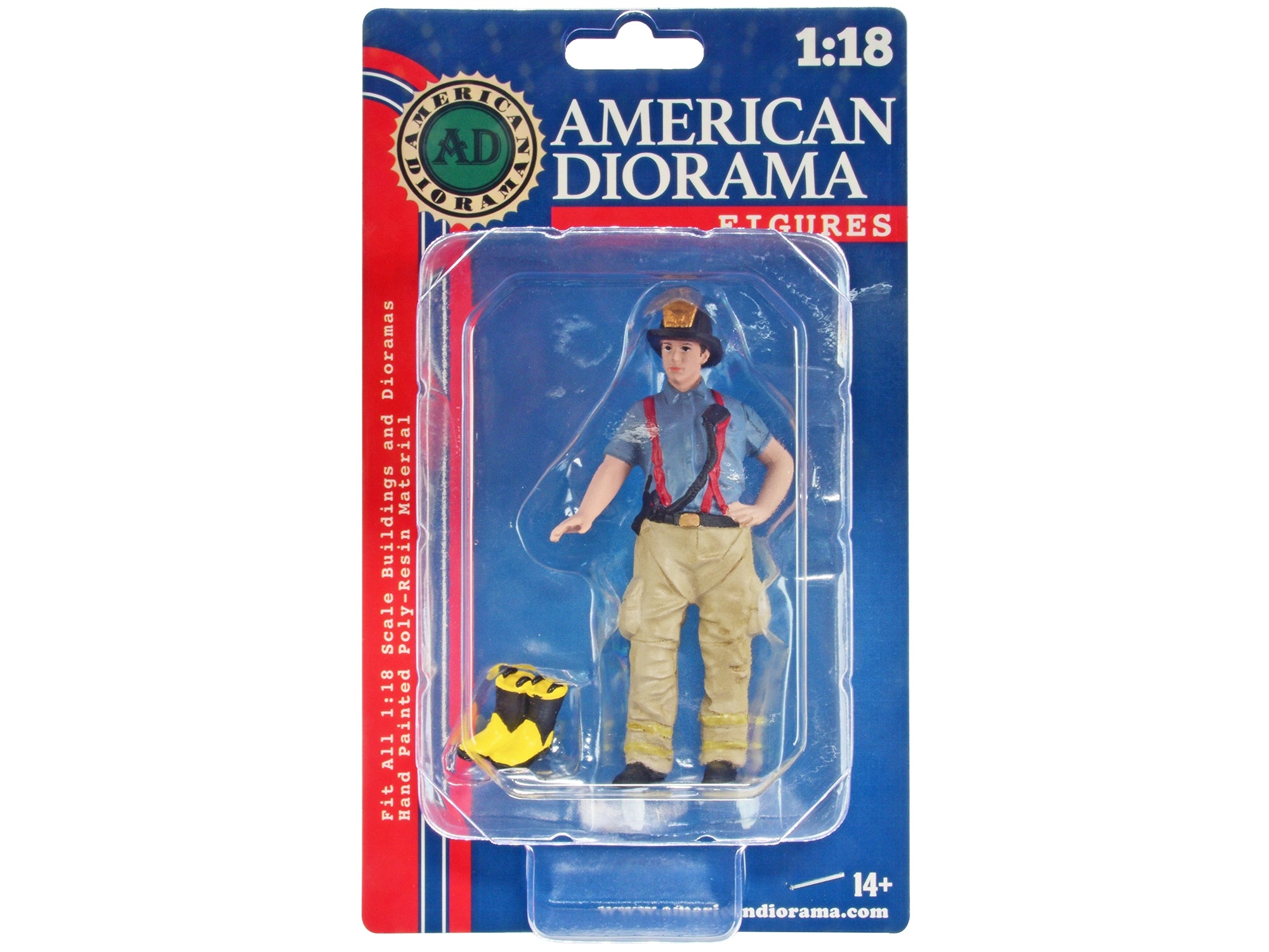 "Firefighters" Getting Ready Figure with Boots Accessory for 1/18 Scale Models by American Diorama - Premium Figures from American Diorama - Just $27.99! Shop now at Rapidvehicles