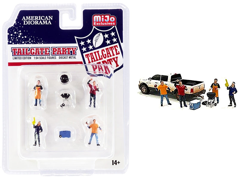 "Tailgate Party" Diecast Set of 6 pieces (4 Figurines and 2 Accessories) for 1/64 Scale Models by American Diorama - Premium Figures from American Diorama - Just $26.99! Shop now at Rapidvehicles